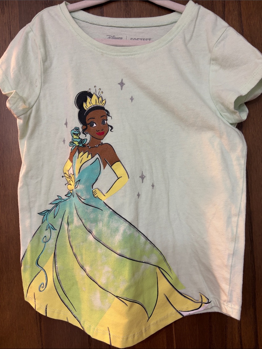 Disney Princess Tiana Light Green Graphic Tee for Kids